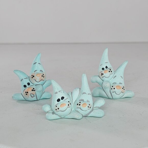 Handmade Ceramic Raindrop Sprite Figurines Set Of 3 - Picture 8 of 8
